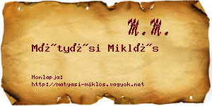 Mátyási Miklós névjegykártya
