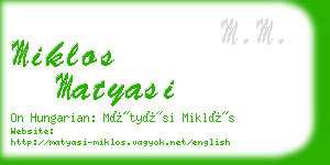 miklos matyasi business card